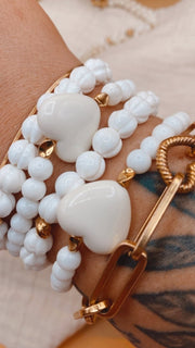 #product_description_first_paragraph# - Bracelet Ben Plaqué Or Coeur Coquillage - Coraline bijoux