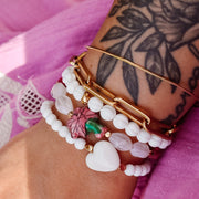 #product_description_first_paragraph# - Bracelet Ben Plaqué Or Coeur Coquillage - Coraline bijoux