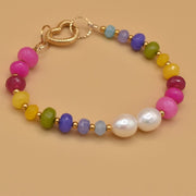 #product_description_first_paragraph# - Bracelet Corentin Plaqué Or Coeur Perles de culture Agate - Coraline bijoux