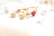 Bague Coeur Rose & cristaux Bague Coraline bijoux 