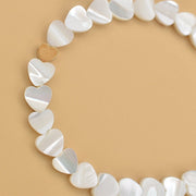 #product_description_first_paragraph# - Bracelet Billie Plaqué Or Coeur Nacre - Coraline bijoux