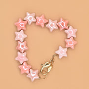 #product_description_first_paragraph# - Bracelet Caroline Plaqué Or Etoile Céramique Rose - Coraline bijoux