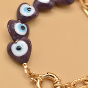 #product_description_first_paragraph# - Bracelet Christopher Plaqué Or Oeil Protecteur Violet - Coraline bijoux
