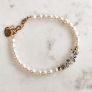 #product_description_first_paragraph# - Bracelet Diamant Herkimer Plaqué Or Perles de culture - Coraline bijoux