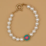#product_description_first_paragraph# - Bracelet Jacques Plaqué Or Coeur Vert Rose - Coraline bijoux