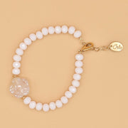 #product_description_first_paragraph# - Bracelet Jessica Plaqué Or Fleur Quartz Cristal - Coraline bijoux