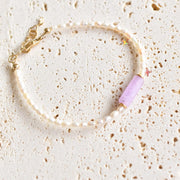 #product_description_first_paragraph# - Bracelet Limona Plaqué Or Perles de Culture Améthyste - Coraline bijoux