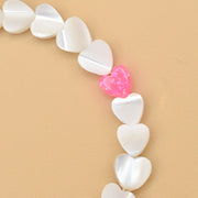 #product_description_first_paragraph# - Bracelet Manon Plaqué Or Coeur Nacre Opale - Coraline bijoux
