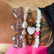 #product_description_first_paragraph# - Bracelet Manon Plaqué Or Coeur Nacre Opale - Coraline bijoux
