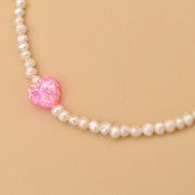 #product_description_first_paragraph# - Bracelet Romane Plaqué Or Perles de Culture Opale Coeur - Coraline bijoux