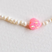 #product_description_first_paragraph# - Bracelet Romane Plaqué Or Perles de Culture Opale Coeur - Coraline bijoux
