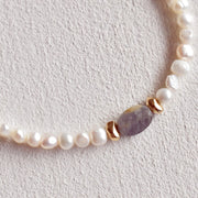 #product_description_first_paragraph# - Collier Lilah Perles de culture Plaqué Or Labradorite - Coraline bijoux