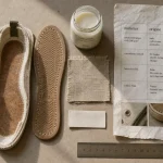 Chaussures éthiques : matières, labels et colle à base aqueuse, vue de dessus