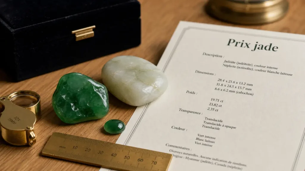 Jade prix : pierres de jadéite et néphrite vertes, photo produit