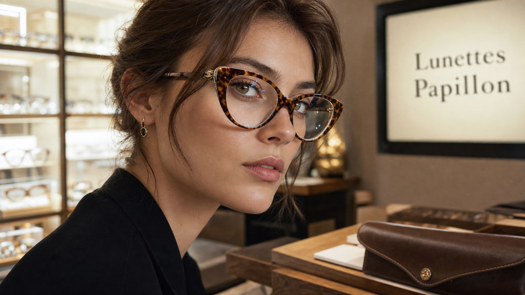 Lunettes papillon femme rétro, monture effet ailes en écaille