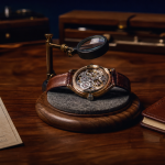 Marque de montre de luxe : montre Swiss Made ouverte sur établi, loupe visible