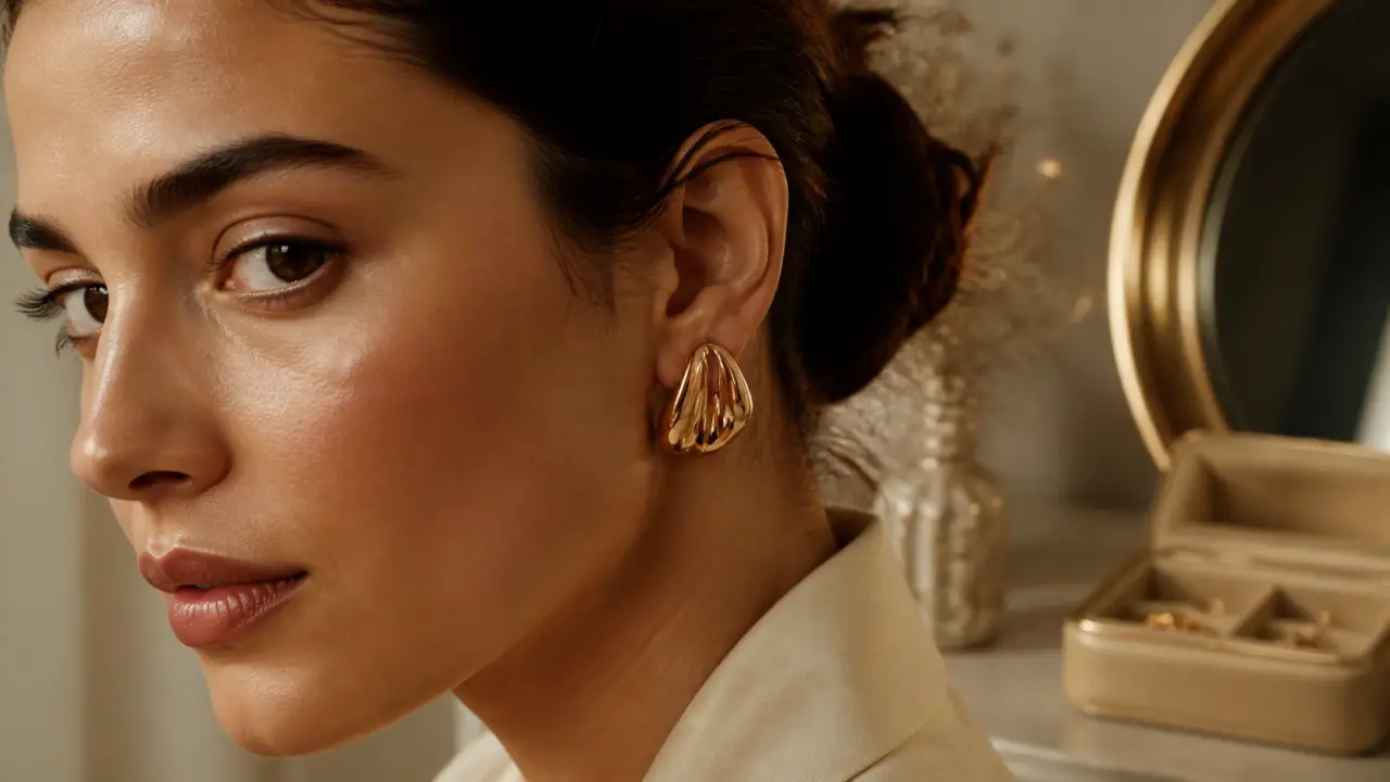Boucles d oreilles pince dorées, sans perçage, confort et style