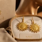 Boucles d oreilles soleil en acier 316L, dormeuses 20 mm