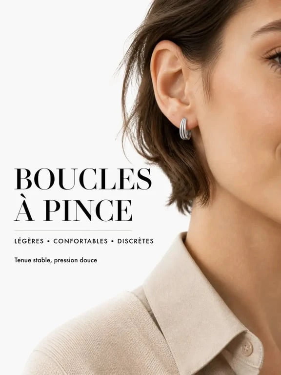 Boucles d’oreilles pince portées au quotidien dans un style élégant et confortable