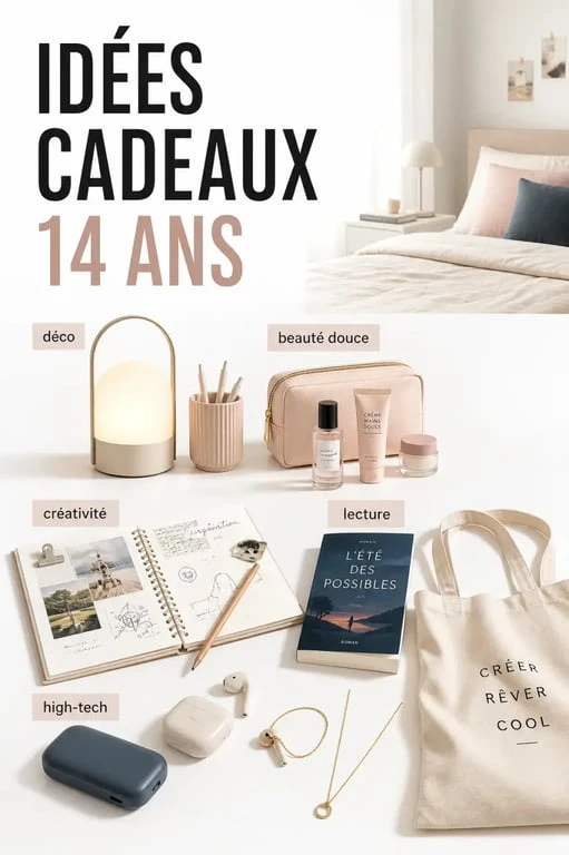 Idées cadeaux filles 14 ans avec objets déco, beauté, lecture et high-tech