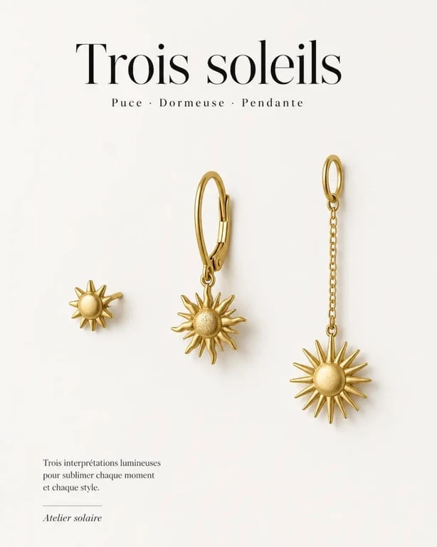 Boucles d oreilles soleil en plusieurs styles pour comparer discrétion et effet visuel