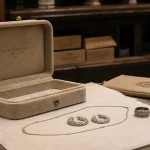 naode et jollia i bijoux fantaisie de créateurs sur écrin velours beige