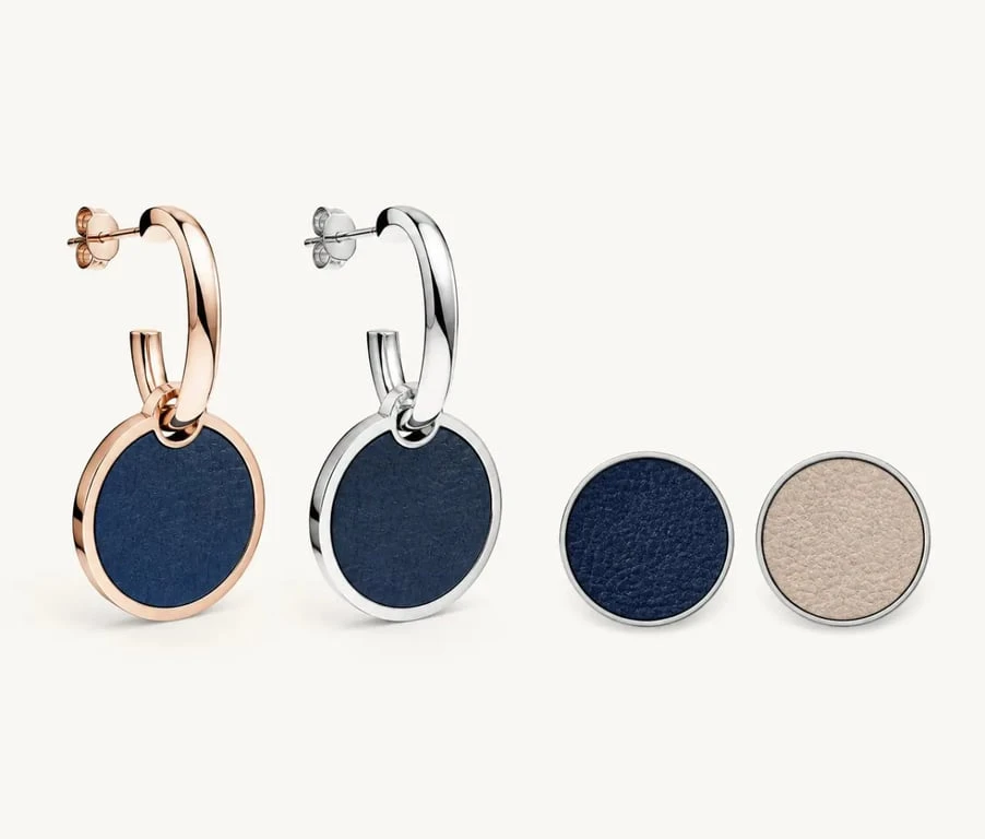 Boucles d oreilles Georgettes avec cuirs interchangeables et réversibles