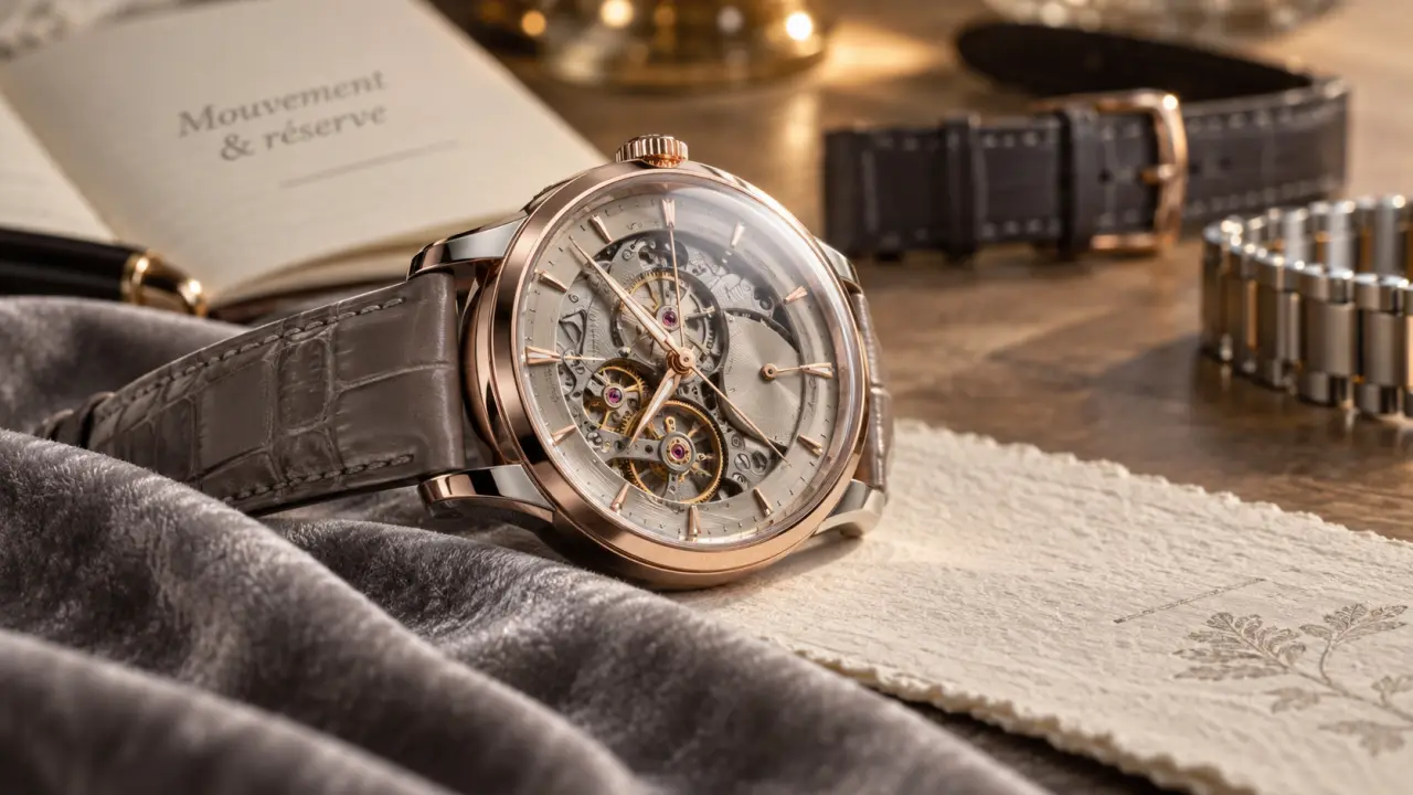 Montres femme Pequignet 34 mm or rose et saphir, vue de face