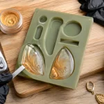 Moules boucles d oreilles resine en silicone, démoulage de la résine