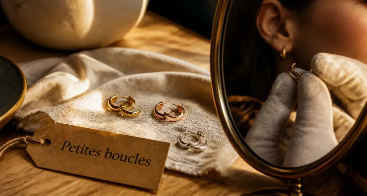 Petites boucles d oreilles : puces minimalistes en or et argent