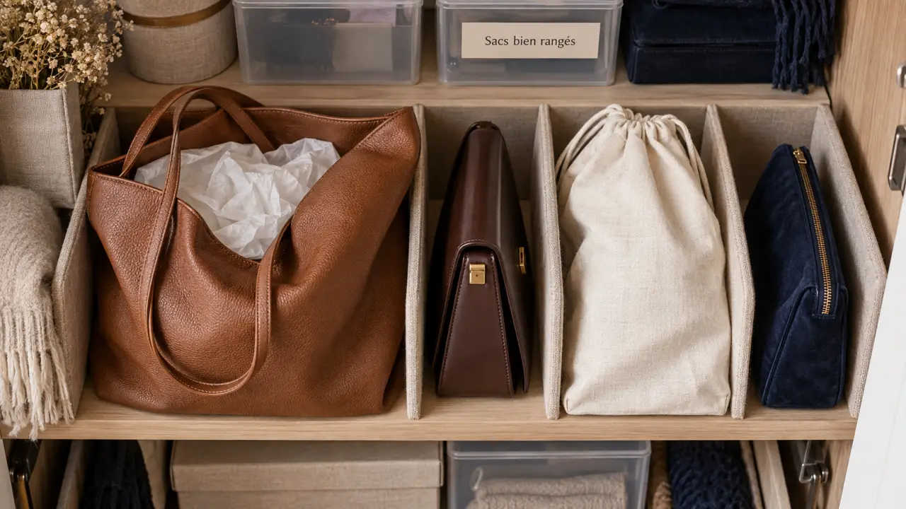 Ranger les sacs à main : sacs protégés de la poussière