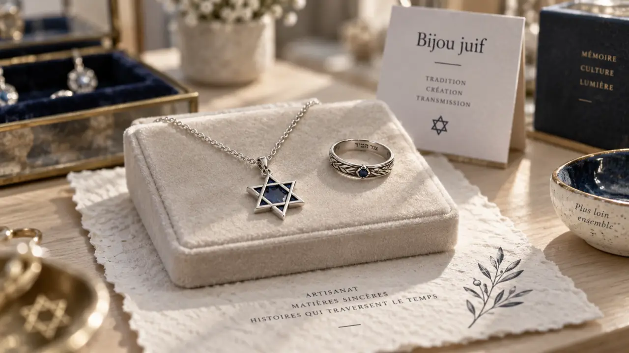Bijoux juifs femme : pendentif Maguen David et bague gravée