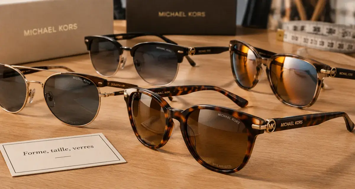 Lunettes de soleil Michael Kors, forme, taille et verres